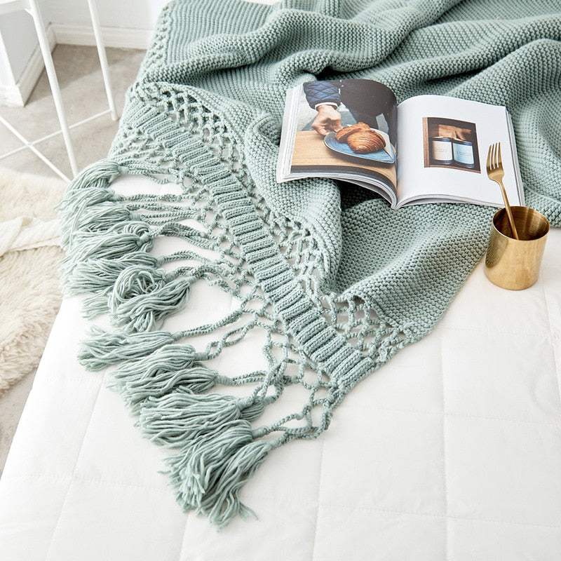 'Gopy' Hand-knitted Blanket-Blankets-Gray-70x100cm-Blanket, Cushion-Artes Designs